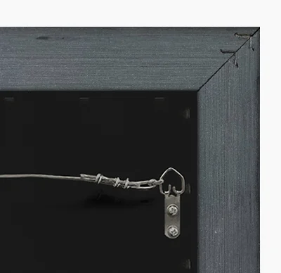 Black backboard with hanging wire
