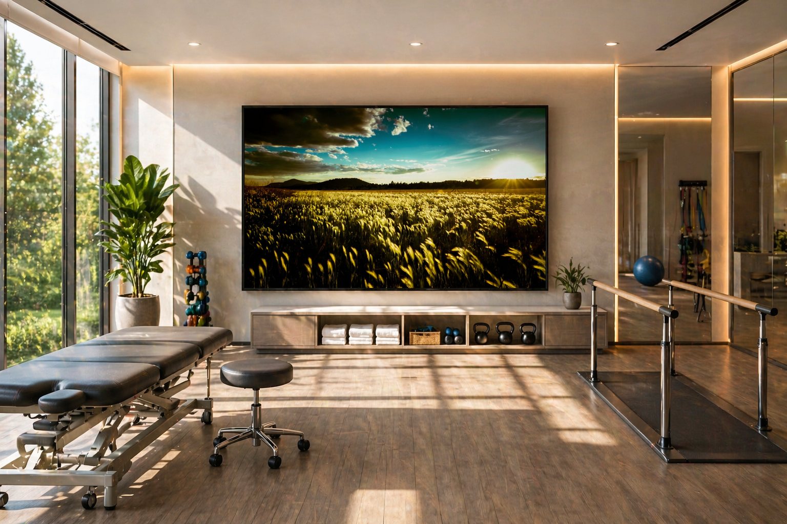 Healing Light artwork installed in a healing environment