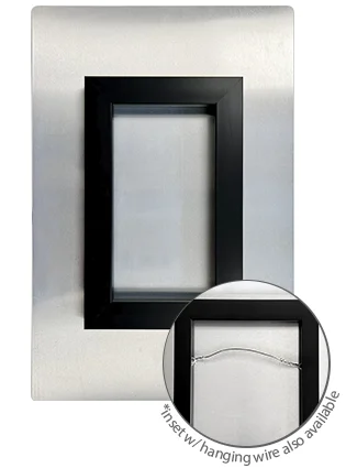 Inset frame with hanging wire