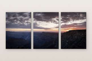 Storm Over the Gorge, a three panel set from the Canyons of Light and Stone collection. Photographed in the American Southwest.