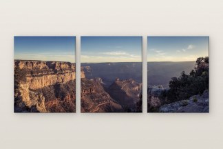 The Rim in Evening Light, a three panel set from the Canyons of Light and Stone collection. Photographed in the American Southwest.